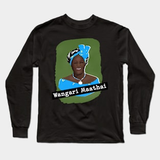 Herstory Portrait: Wangari Maathai Long Sleeve T-Shirt